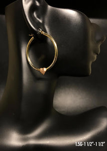 Hoop with heart earrings 10K solid gold
