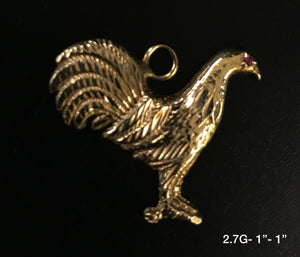 Rooster pendant 10K solid gold