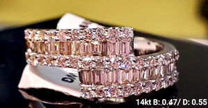 1.02Ct 14k White Gold Diamond And Baguette Women's Ring