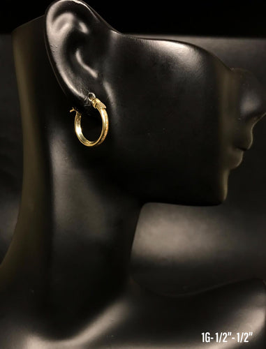 Small hoop earrings 10K solid gold
