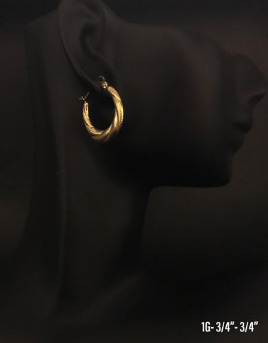 Small oval hoop earrings 10K solid gold