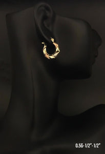 Small Tri-Color Hoop Earrings 10K solid gold