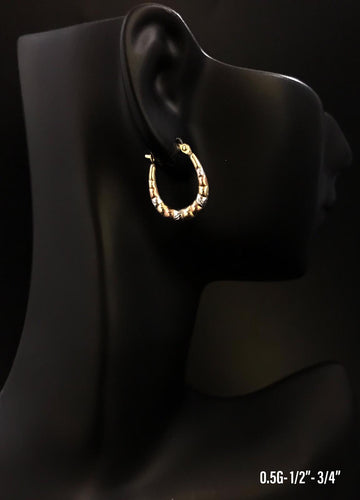 Small oval hoop earrings 10K solid gold