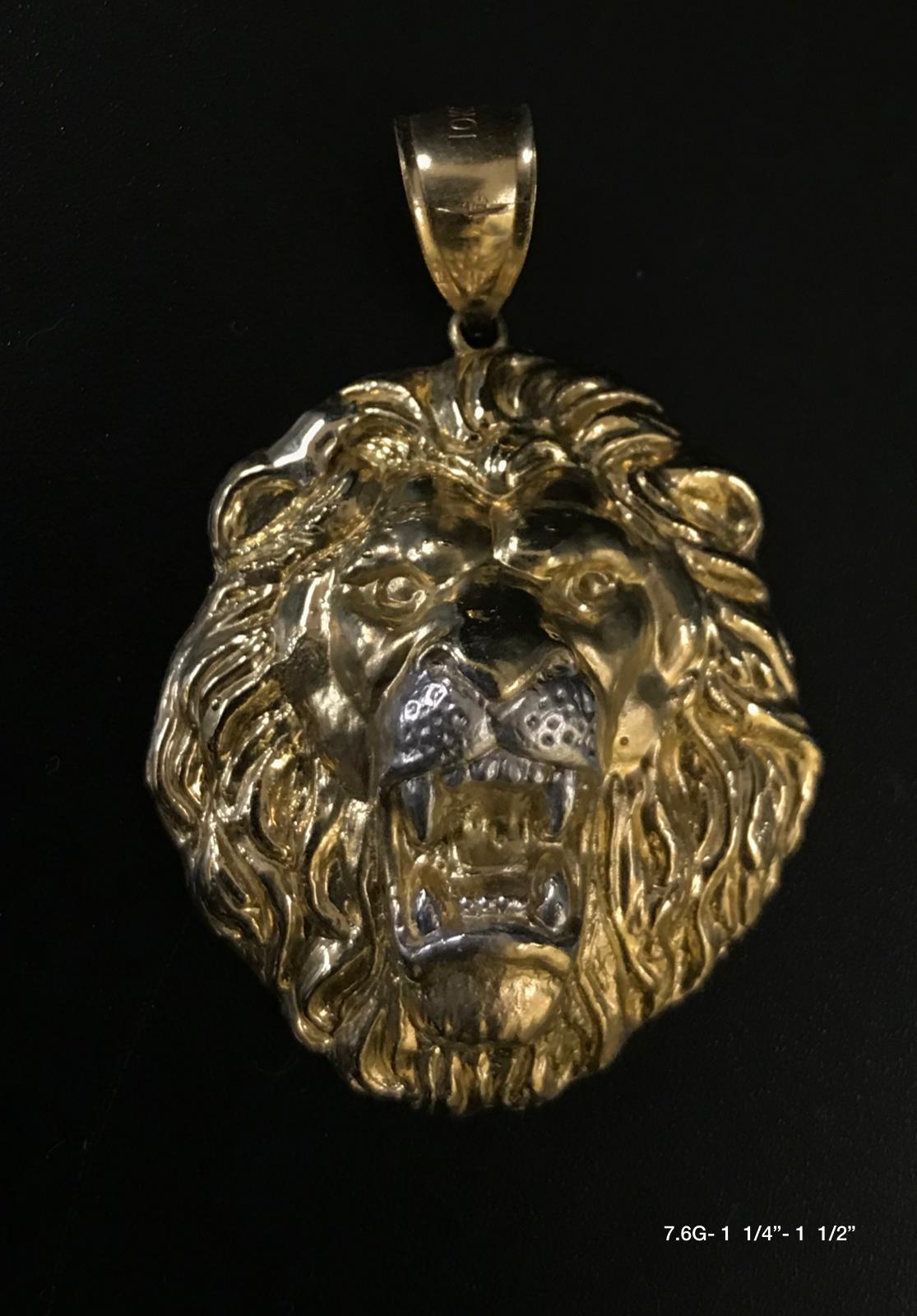 Solid 10K newest Yellow Gold Lion Pendant