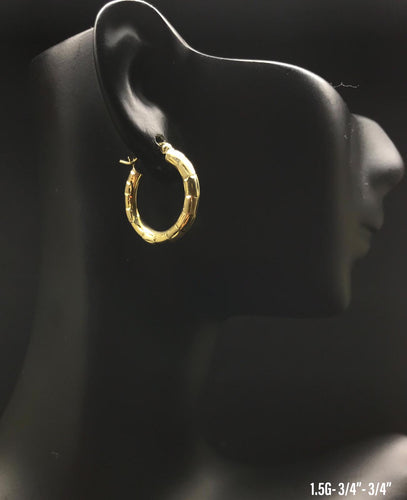 Small hoop earrings 10K solid gold
