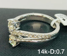 Load image into Gallery viewer, .70CT Two-Stone Diamond Ring in 14K White Gold