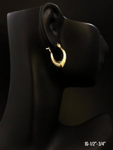 Small oval hoop earrings 10K solid gold