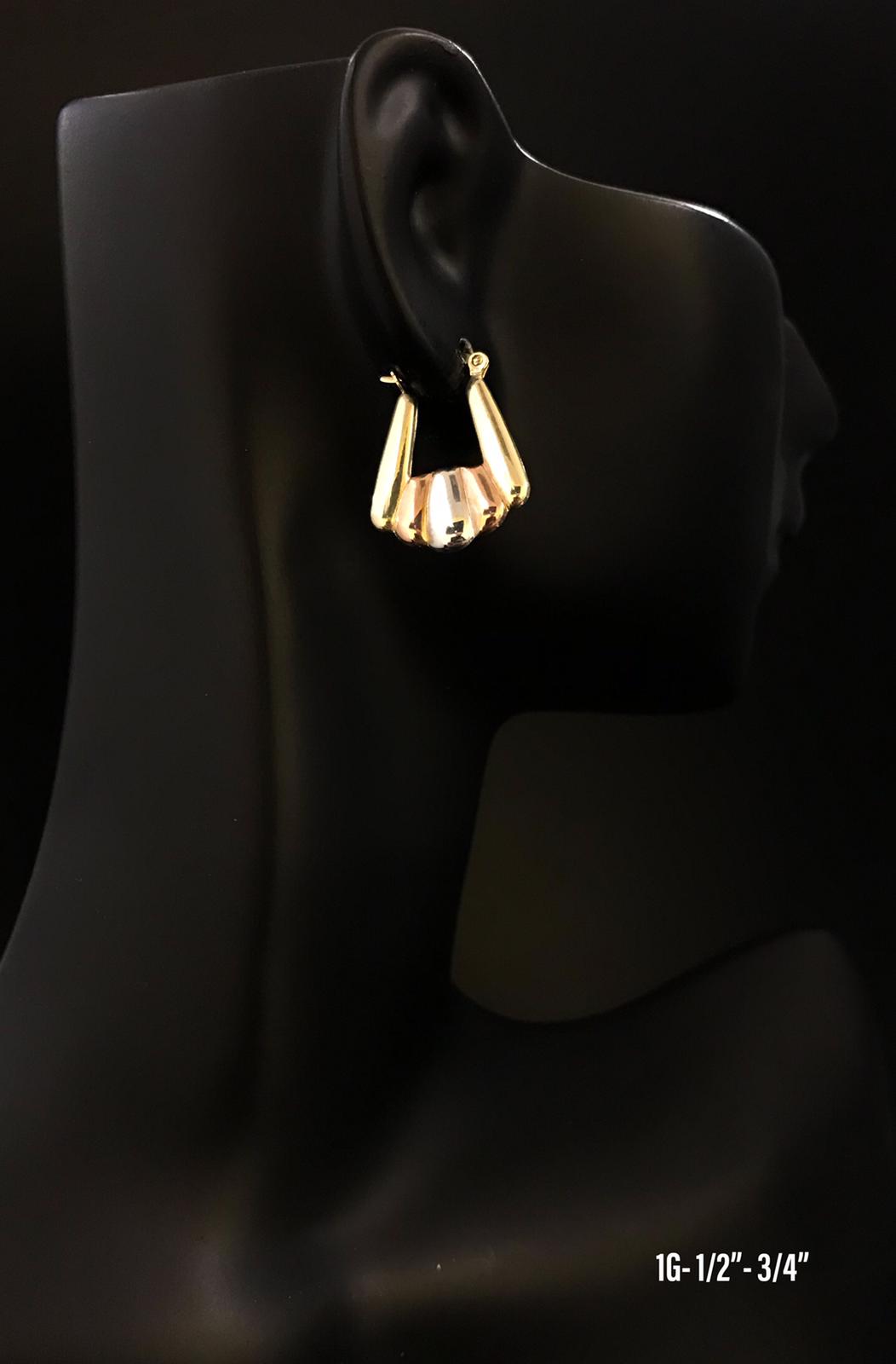 Small shrimp hoop earrings 10K solid gold