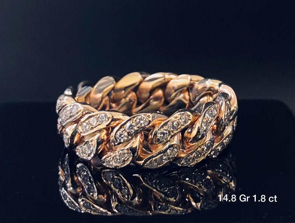 Cuban Link Diamond Ring - OROGEM Jewelers