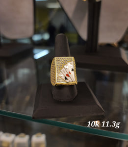 Poker Cards Gold Ring