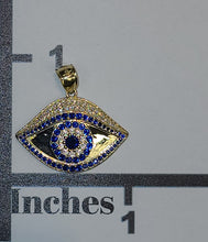 Load image into Gallery viewer, 10k gold Ojito pendant with czs