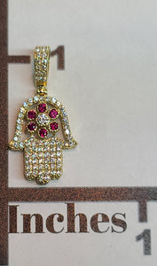 Hamsa Hand pendant with Flower
