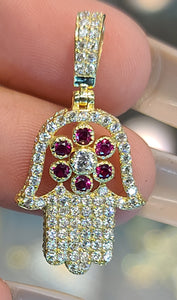 Hamsa Hand pendant with Flower