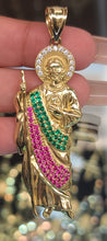 Load image into Gallery viewer, 10k Yellow Gold San Judas Pendant with Colored CZ&#39;s