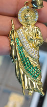 Load image into Gallery viewer, 10k Yellow Gold San Judas Pendant with Colored CZ&#39;s