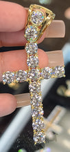Load image into Gallery viewer, Yellow Gold Cross Pendant with CZs