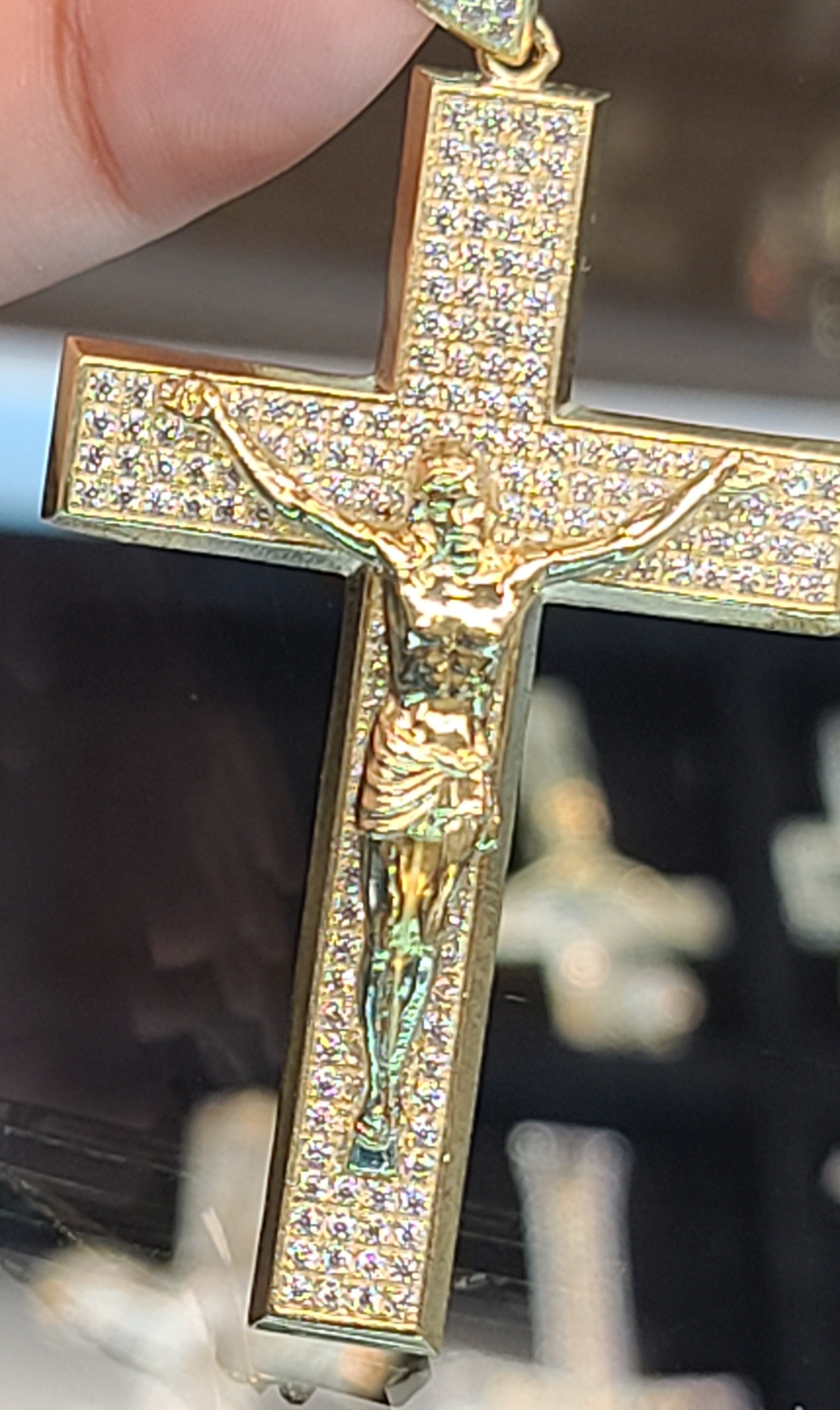 Yellow Gold Jesus on Cross
