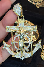 Load image into Gallery viewer, Yellow Gold Anchor with Jesus Pendant