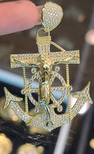 Load image into Gallery viewer, Yellow Gold Anchor with Jesus Pendant