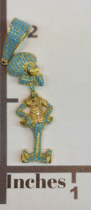 Yellow Gold Squidward Pendant with CZs