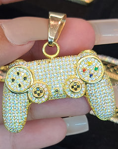 Yellow Gold Video Game Controller Pendant