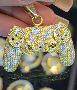 Yellow Gold Video Game Controller Pendant