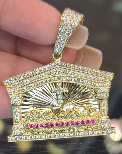 Yellow Gold Last Super Pendant with CZs