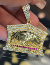 Load image into Gallery viewer, Yellow Gold Last Super Pendant with CZs