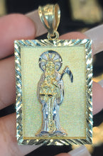 Load image into Gallery viewer, Yellow Gold Santa Muerte Square Pendant