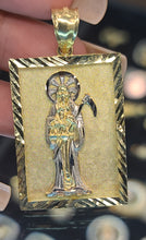 Load image into Gallery viewer, Yellow Gold Santa Muerte Square Pendant