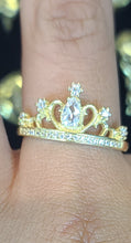 Load image into Gallery viewer, Yellow Gold Princess Crown Ring with CZs