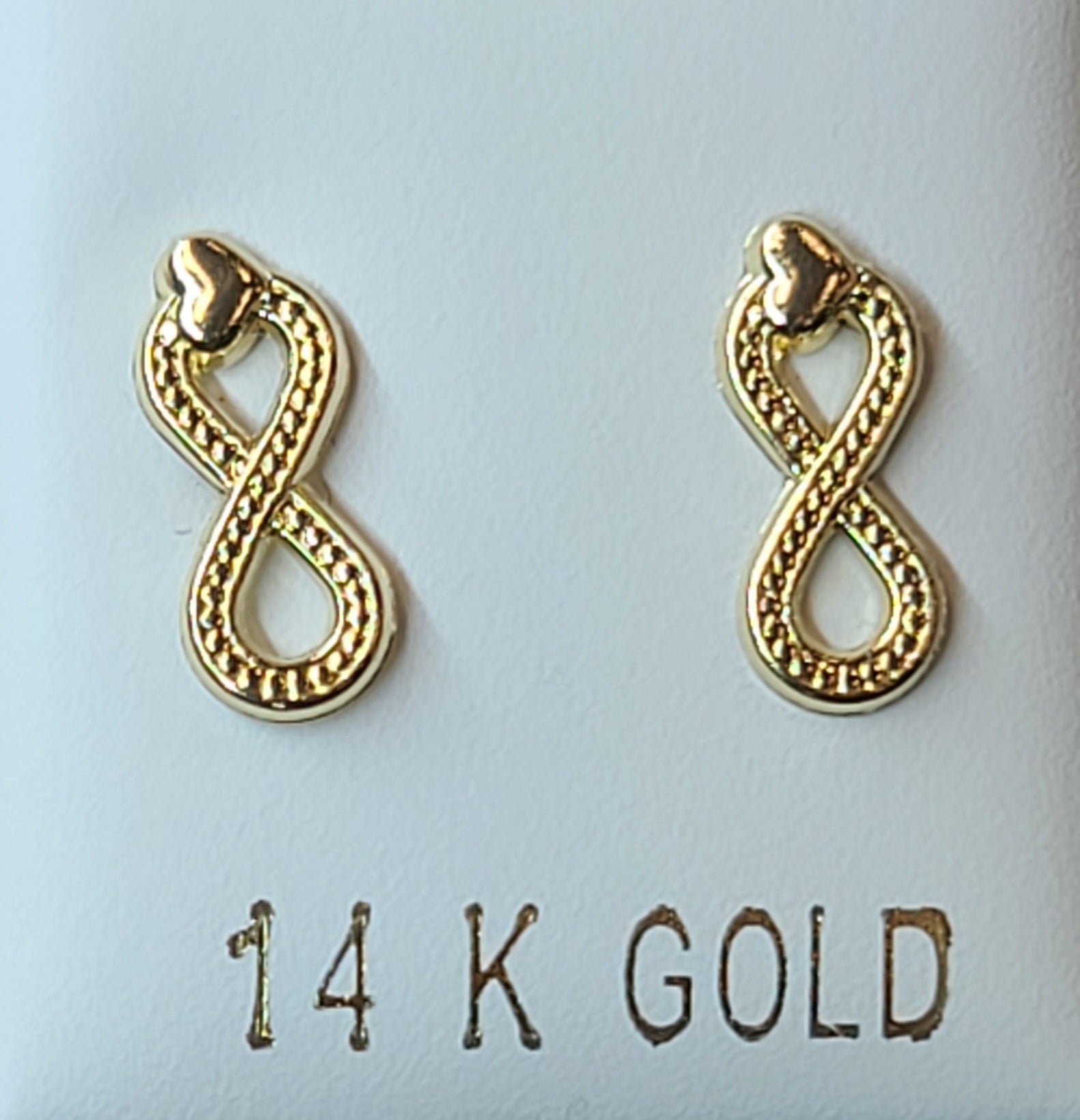 14k Yellow Gold Infinity Sign Earrings