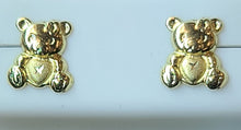 Load image into Gallery viewer, 10k Yellow Gold Bear Earrings