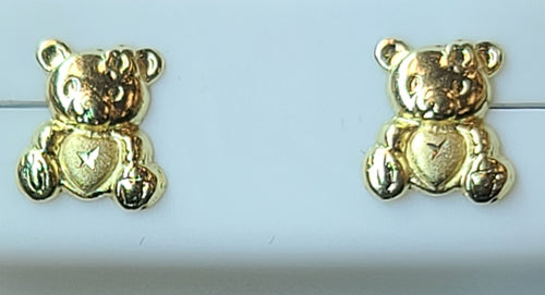 10k Yellow Gold Bear Earrings