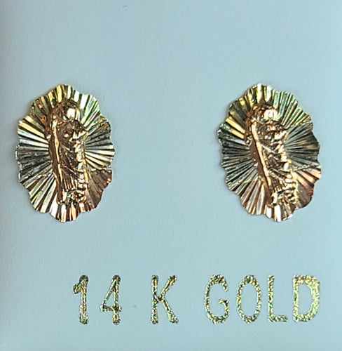 14k Yellow Gold San Judas Earrings