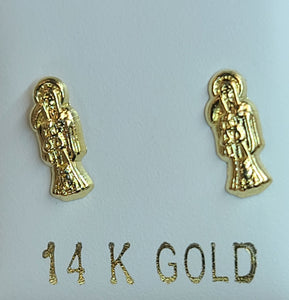 14k Yellow Gold San Muerte Earrings