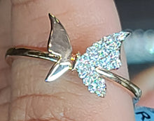 Load image into Gallery viewer, 14k Gold Butterfly Ring with .15CT Diamonds