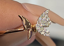 Load image into Gallery viewer, 14k Gold Butterfly Ring with .15CT Diamonds