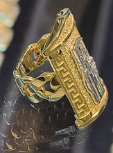 Load image into Gallery viewer, 10k Yellow Gold Greek Men Ring With San Muerte