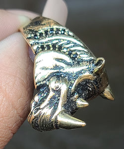 10k Yellow Gold Rhino Ring with CZs
