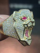 Load image into Gallery viewer, 10k Yellow Gold Panther Ring with CZs