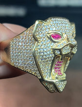 Load image into Gallery viewer, 10k Yellow Gold Panther Ring with CZs