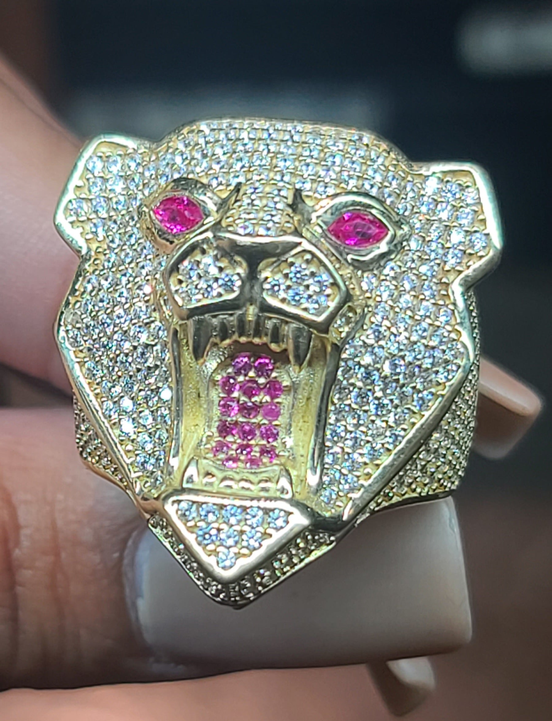 10k Yellow Gold Panther Ring with CZs
