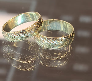His and Hers Yellow Gold Wedding Bands