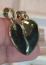 Load image into Gallery viewer, Yellow Gold Reflective Broken Heart Pendant