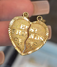 Load image into Gallery viewer, Yellow Gold Heart Pendant With The Words Best Friends