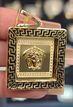 Load image into Gallery viewer, Yellow Gold Square Pendant With Medusa Face