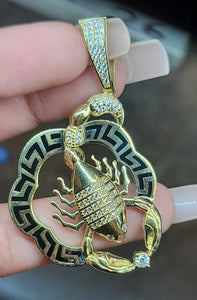 Yellow Gold Scorpion Pendant with CZs