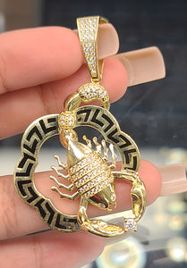 Yellow Gold Scorpion Pendant with CZs