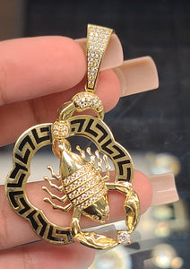 Yellow Gold Scorpion Pendant with CZs